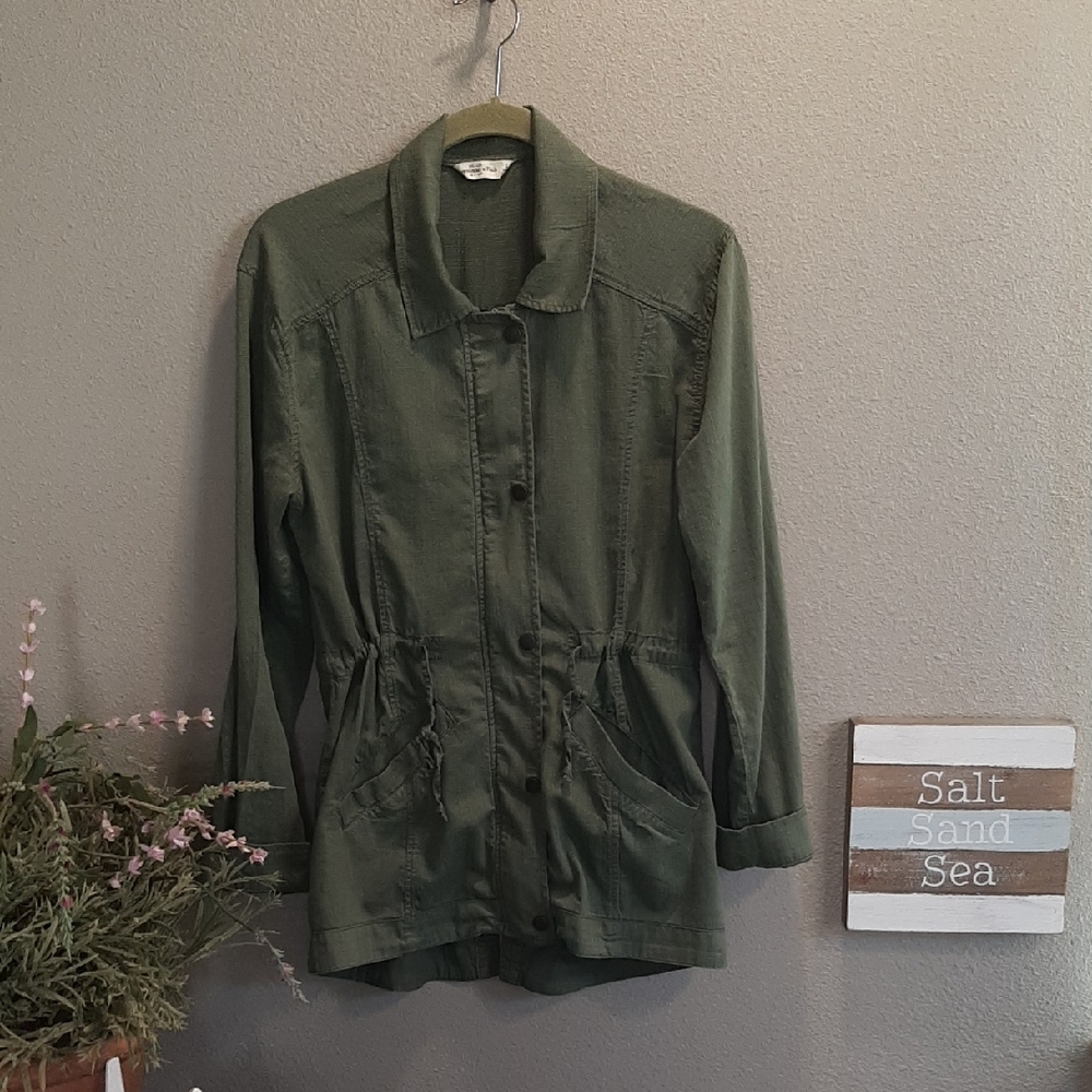 Abercrombie & Fitch Green Utility Lightweight Jacket Size Small